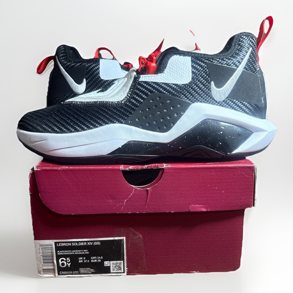 Nike LeBron Soldier 14 EP‎ 'Black White Red' CK6047-002  in 6.5 Youth